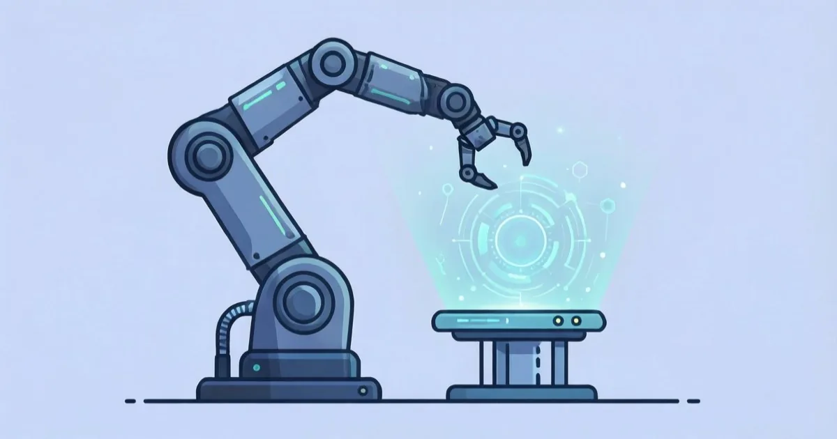 ロボットとAIを描いた挿絵