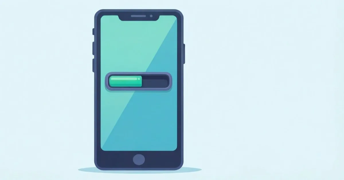 a smartphone showing a backup progress screen before a factory reset, clean flat illustration, no text or logos