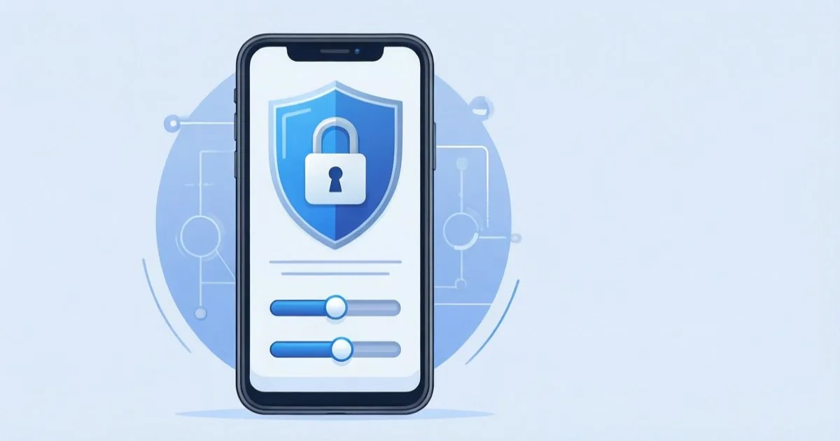 an Android phone settings screen showing security and screen lock options, clean flat illustration, no text or logos