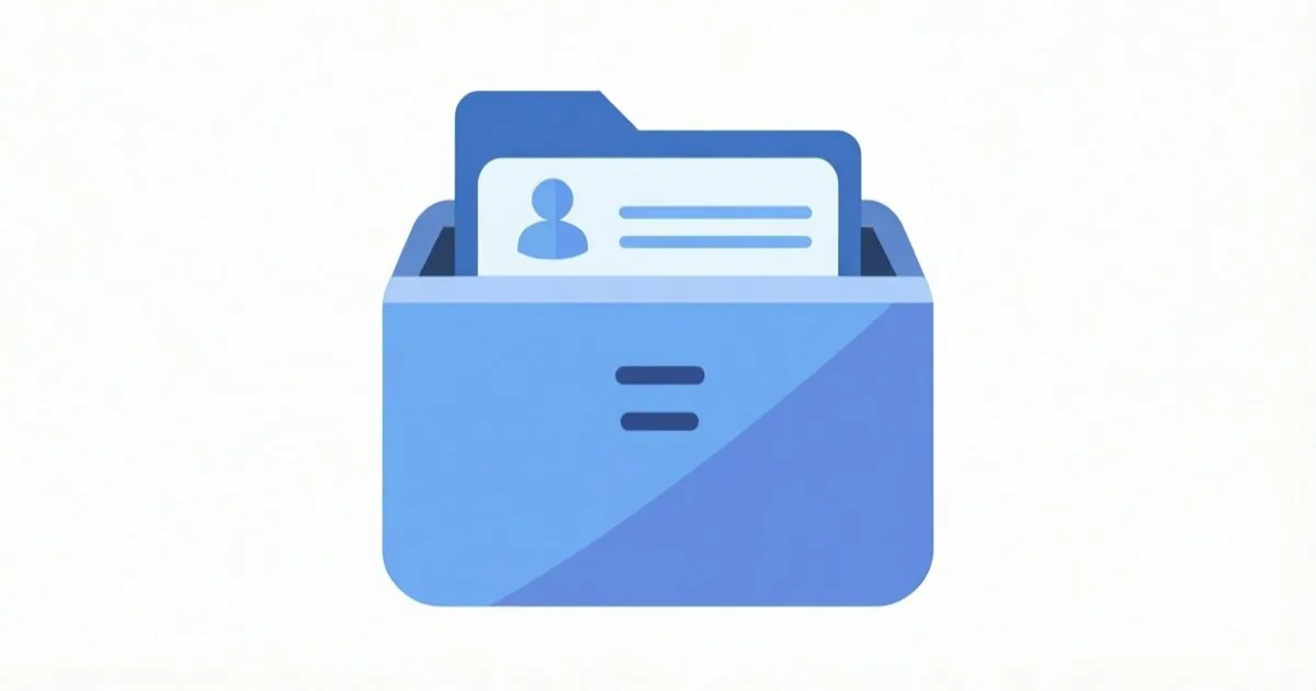 ソースコード管理サービスのリポジトリアイコンと、その中に紛れ込んだ個人情報ファイルのアイコン、フラットなイラスト