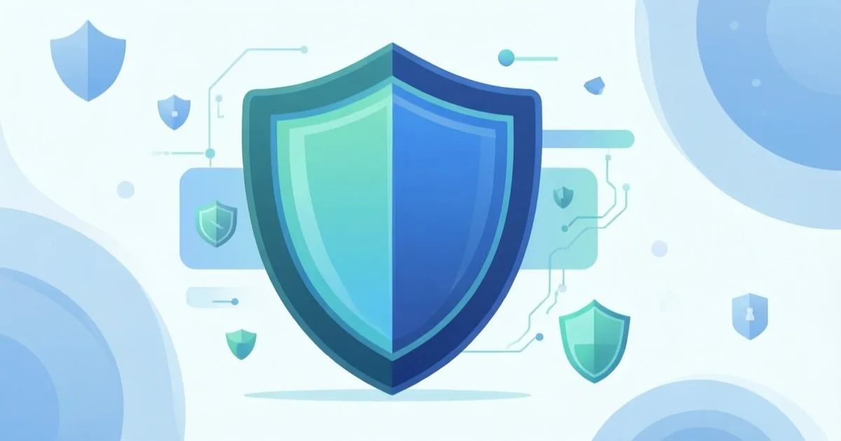 two colored access tiers labeled with a shield icon representing cybersecurity defenders, clean flat illustration, no text or logos